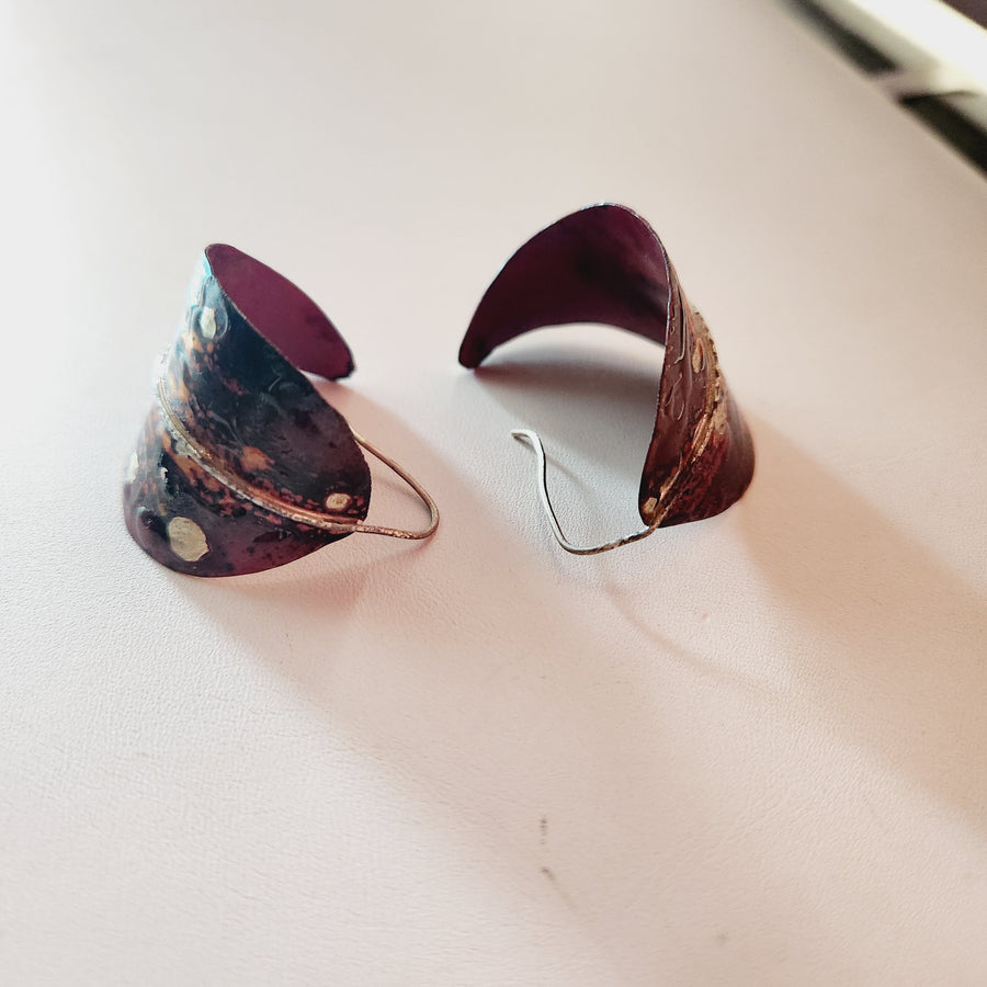 Wholesale - Remembrance Leaf Hoops (Copper Leaf Earrings